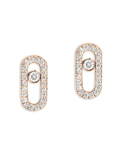 Messika Diamond Move Uno Pave Stud Earrings In 18k Gold, 0.16 Tcw In Gold