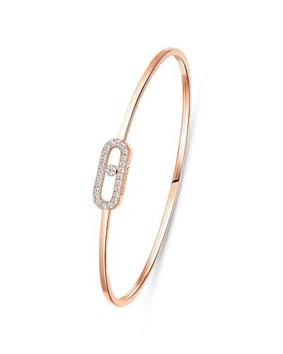 Messika Diamond Move Uno Small Model Pave Flex Bracelet In 18k Gold, 0.14 Tcw In Transparent