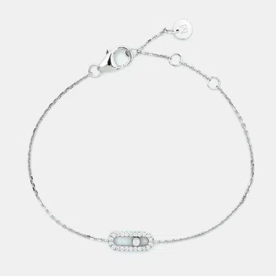 Messika Diamond Pave 18k White Gold Children Bracelet In Metallic