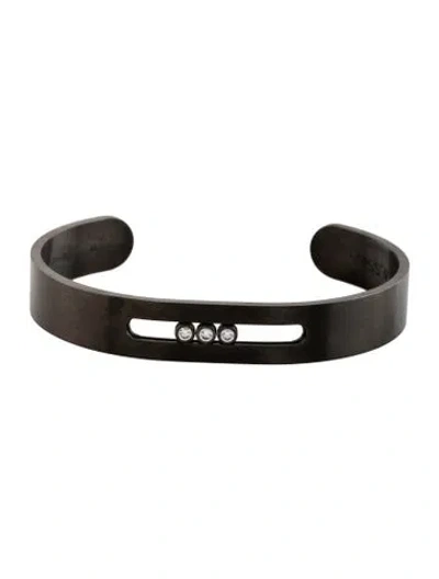 Pre-owned Messika Diamond Titanium Move Cuff Bracelet, 7.5" In Multicolor