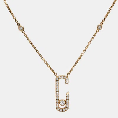 Pre-owned Messika Gigi Hadid Move Addiction Diamond 18k Rose Gold Necklace