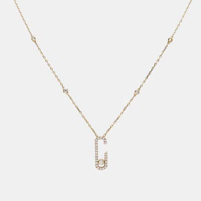 Pre-owned Messika Gigi Hadid Move Addiction Diamond 18k Yellow Gold Necklace