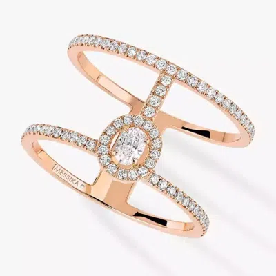 Messika Glamazone Pink Gold Two-row Pave Ring