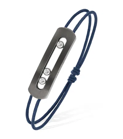 Messika Graphite Titanium And Diamond Move Bracelet In Gray