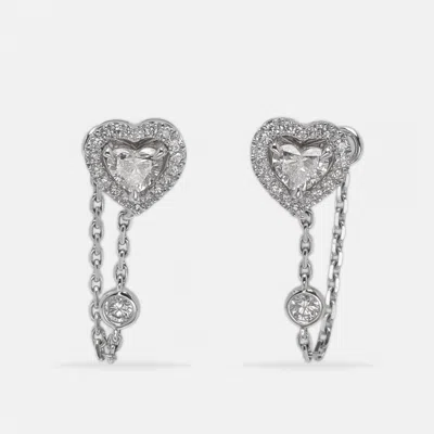 Pre-owned Messika Joy Diamond 18k White Gold Stud Earrings In Silver