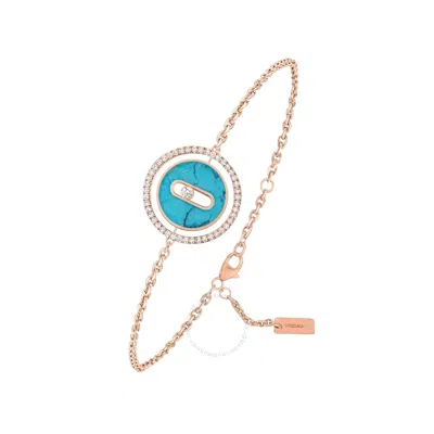 MESSIKA MESSIKA LUCKY MOVE 18K ROSE GOLD DIAMOND TURQUOISE BRACELET