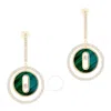 Messika Lucky Move 18k Yellow Gold Malachite Diamond Earrings