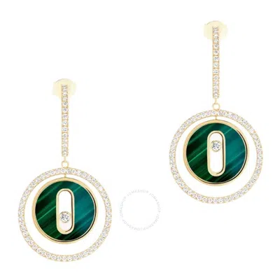 MESSIKA MESSIKA LUCKY MOVE 18K YELLOW GOLD MALACHITE DIAMOND EARRINGS