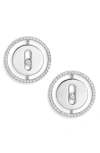 Messika Lucky Move Diamond Pavé Button Earrings In White Gold