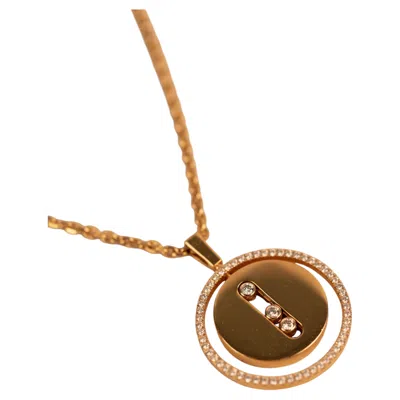 Pre-owned Messika Lucky Move Diamond Pendant Necklace In 18 Karat Yellow Gold