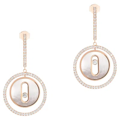 Pre-owned Messika Lucky Move Earrings Mother Of Pearl And Diamonds In Multi
