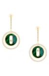 Messika Lucky Move 18k Yellow Gold Malachite Diamond Earrings In Yellow Gold