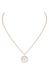 Messika Lucky Move Mother-of-pearl & Diamond Pendant Necklace In Pink Gold