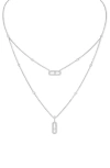 Messika Lucky Move Pavé Diamond Layered Pendant Necklace