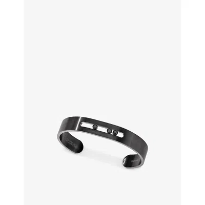 Messika Mens Black Move Titanium And 0.27ct Diamond Bangle Bracelet Xl