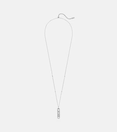 Messika Move 10th 18kt White Gold Pendant Necklace With Diamonds In Metallic