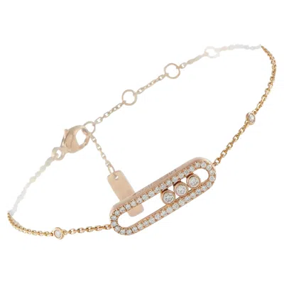 Pre-owned Messika Move 18k Rose Gold 0.30ct Diamond Bracelet In Red