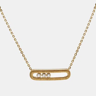 Pre-owned Messika Move Classique Cisele Diamond 18k Yellow Gold Necklace