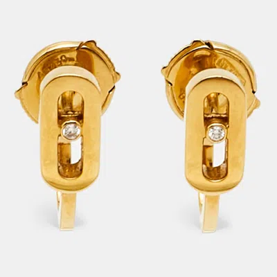 Pre-owned Messika Move Classique Diamonds 18k Yellow Gold Earrings