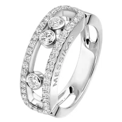 Messika Move Classique Pave Diamond Ring In Silver