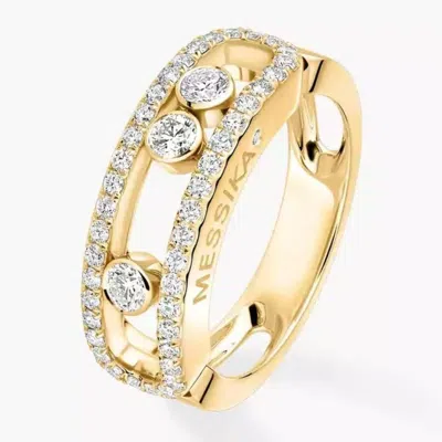 Messika Move Classique Yellow Gold Pave Ring