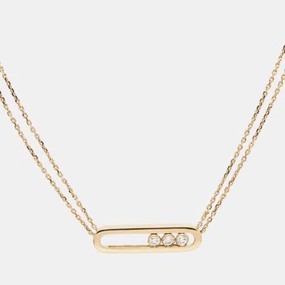 Pre-owned Messika Move Diamond 18k Rose Gold Necklace