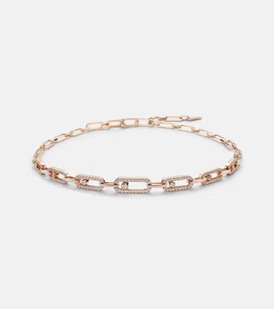 Messika Move Link 18kt Rose Gold Choker With Diamonds