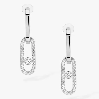 Messika Move Link Diamond Earrings In Silver