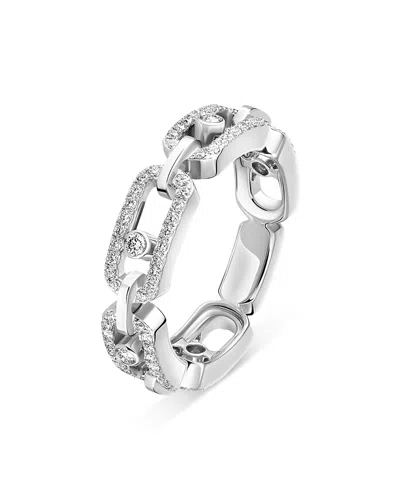Messika Move Link Diamond Link Ring In 18k White Gold, 0.43 Tcw In Orange