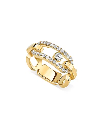 MESSIKA MOVE LINK DIAMOND LINK RING IN 18K YELLOW GOLD, 0.45 TCW