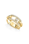 Messika 18k Gold Move Link Diamond Openwork Ring In Gold