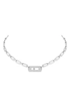 Messika Womens White Gold Move Link 18ct White-gold And 0.79ct Diamond Necklace In White Gold