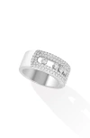 Messika Move Noa Pavé Diamond Band Ring In White Gold