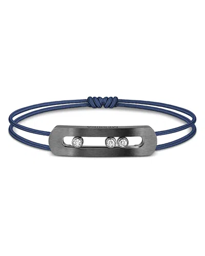 Messika Move Titanium Diamond Cord Bracelet In Blue