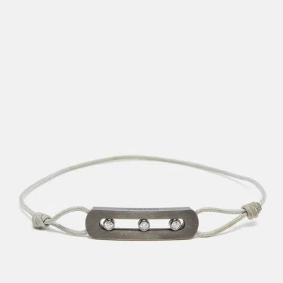 Pre-owned Messika Move Titanium Graphite Titanium Diamond Cord Bracelet
