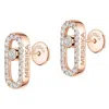 Messika Move Uno 18k Rose Gold Diamond Stud Earrings
