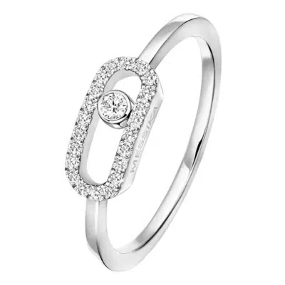 Messika Move Uno 18k White Gold Diamond Ring In Silver
