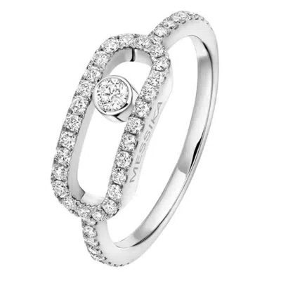 Messika Move Uno 18k White Gold Diamond Ring In Silver