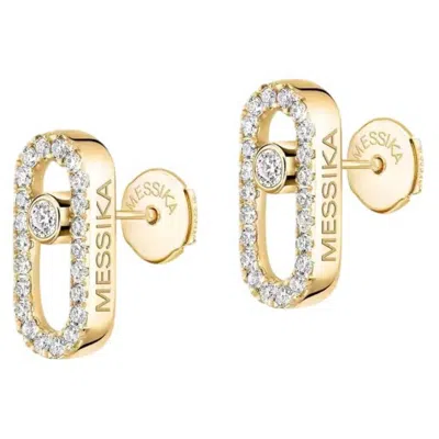 Messika Move Uno 18k Yellow Gold Diamond Stud Earrings