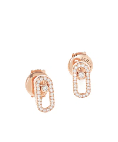 Messika Move Uno 18-karat Rose Gold Diamond Earrings In Yellow