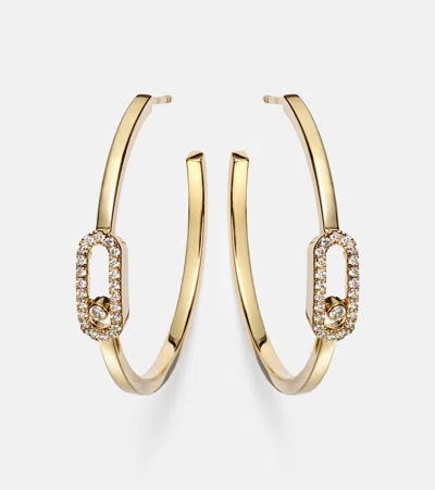 Messika Move Uno 18kt Gold Hoop Earrings With Diamonds