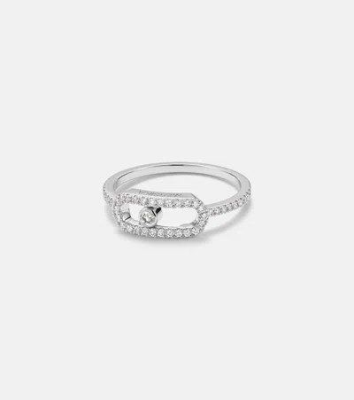 Messika Move Uno 18kt White Gold Ring With Diamonds In Silver