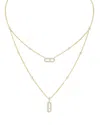 Messika Move Uno 2 Rows Diamond Pave Necklace In 18k Gold, 18 In Gold