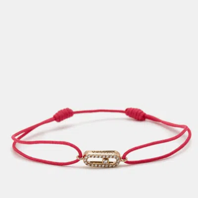 Messika Move Uno Cord Diamond 18k Rose Gold Bracelet In Red