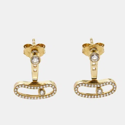 Messika Move Uno Diamond 18k Gold Earrings In Yellow