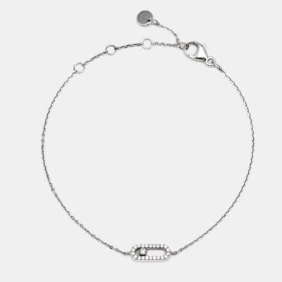Pre-owned Messika Move Uno Diamond 18k White Gold Bracelet