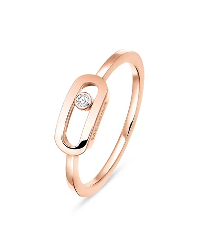 Messika Move Uno Diamond Link Ring In 18k Rose Gold, 0.01 Tcw In Neutral