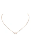 Messika Move Uno Pavé Diamond Pendant Necklace In Rose Gold/diamond