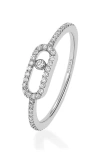 Messika Move Uno Pavé Diamond Ring In White Gold/diamond