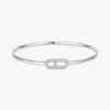 Messika Move Uno Pave Flex Bangle In Silver